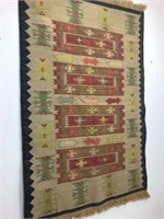 Beautiful Vintage Classic Hand Woven Aztec Rug 3x5
