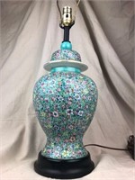 Porcelain Ginger Jar Tiffany Blue Asian Lamp
