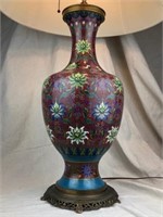 Antique Oriental Enamel Painted Ginger Jar Lamp