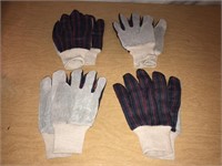 Leather Utility Glove LOT of 4 Pair Size Large