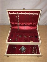 Vintage Jewelry Box Filled w/ Jewelry
