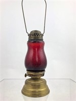 Rare Antique Ruby Red Skaters 'Kerosene Lantern