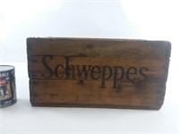 Caisse de bois Schweppes wooden crate