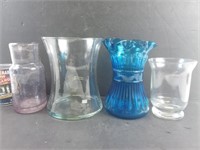 4 vases en verre - Glass vases