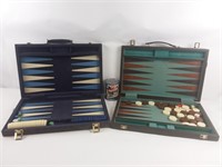 2 jeux de backgammon board sets