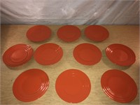 Rachael Ray Double Ridge Orange Plate LOT of 10
