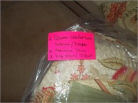 Queen Comforter Set, Valences, Drapes & Shams.