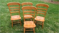 4 Wooden JP Co. Wooden Dining Chairs