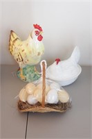 Group of Chicken Decorations