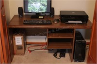 Wood Computer Desk & Shelf Sections