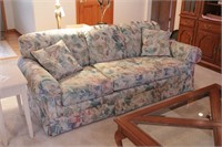 Thomasville Floral Sofa with Throw Pillows