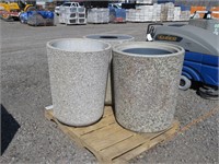 (3) Cement Waste Cans