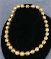 A 17 1/2" rare Golden South Sea pearl necklace, ha