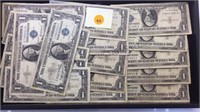 TRAY LOT OF 1957 $1 SILVER CERTIFICATES