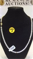 14K GOLD BEAD & PEARL NECKLACE