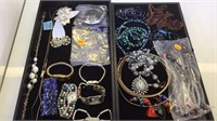 2 TRAY LOTS OF COSTUME JEWELRY