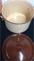 Vintage enamel stock pot with lid