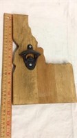 Idaho wood block with bottle opener