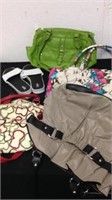 Group of purses and size 11 sandals