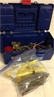 16 inch plastic tool box with miscellaneous tools