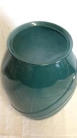 16" decorative green glass vase