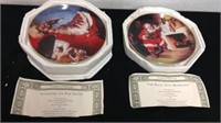 2 Franklin mint collectible Santa plates with