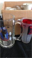 Group of drinking glasses beer Steins some