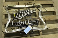 Miller High Life Neon Sign, Approx 26"x21"