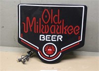 Old Milwaukee Beer Sign, Approx 19"x17", Works Per