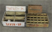 (4) Vintage Wood Pop Crates