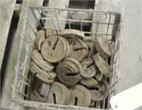 Basket of Vintage Scale Weights