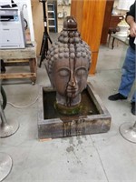Large cement Buddha head fountain approximately 4