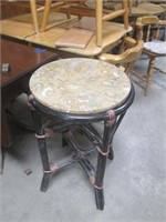 Round Marble Piece On Bamboo Style Round Table
