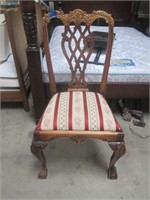 Antique Ornate Clawfoot Accent Chair