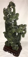 Oriental Jade Carved Fudog Sculpture