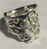 R & B Sterling Silver Floral Ring
