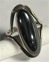 Sterling Silver And Hematite Ring