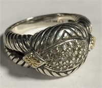 Sterling Silver & 14k Gold Ring