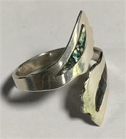 Mexico Sterling Silver Ring With Abalone Inlay