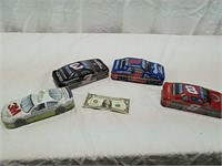 4 metal candy container car replicas