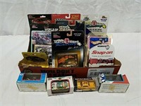 13 packages of  small racing cars- various makers