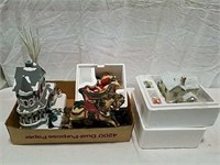 2 boxes lighted Christmas houses and other