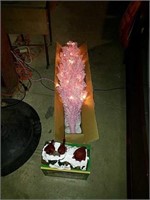 4 ft. pink lighted Christmas tree and Christmas