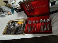2 boxes flatware ,one with case