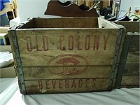 Old Colony beverages wood crate