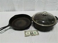 Cast iron skillet and kettle