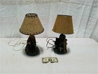 Pair of bear themed  lamps with shades