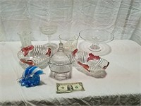 2 boxes pedestal cake plate, ice bucket and