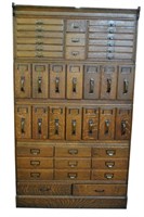 Antique Stacking Oak File Cabinet 72" High