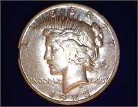 1923-S Peace Dollar - F - polished